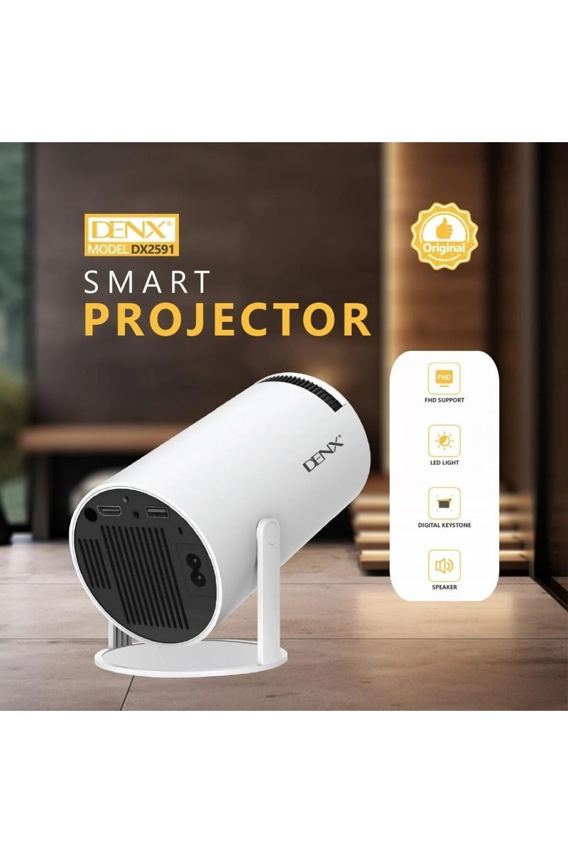 دينكس بروجيكتر صغير محمول 8000 لومن اندرويد 12 يدعم WIFI وبلوتوث بدقة 1080p وقابل للدوران - Image 3